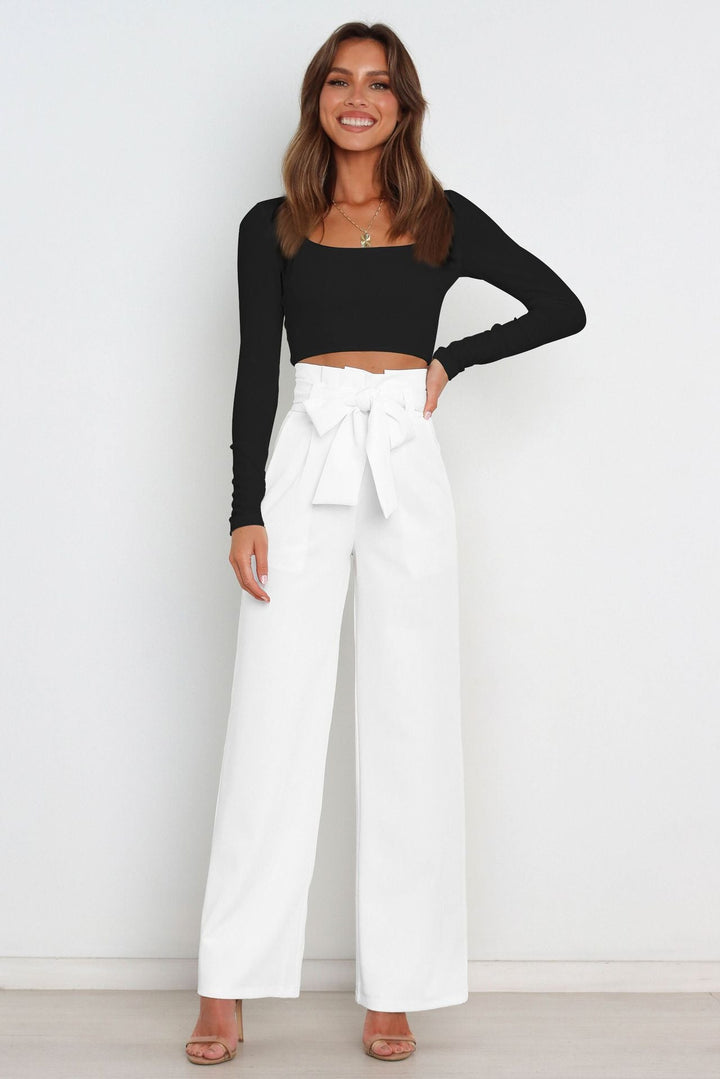 Damen Leinenhose Mit Hoher Taille | Stilvoll