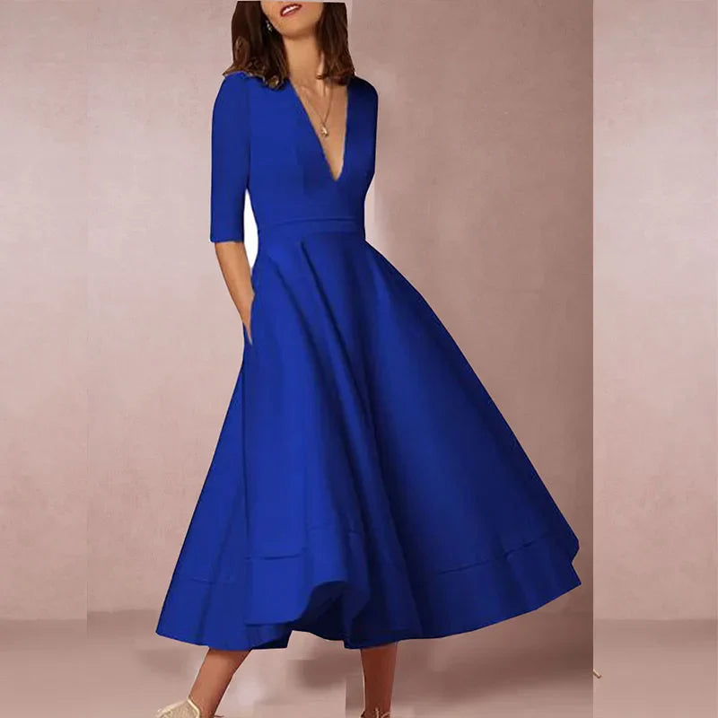 Damen-Midikleid mit A-Linienrock