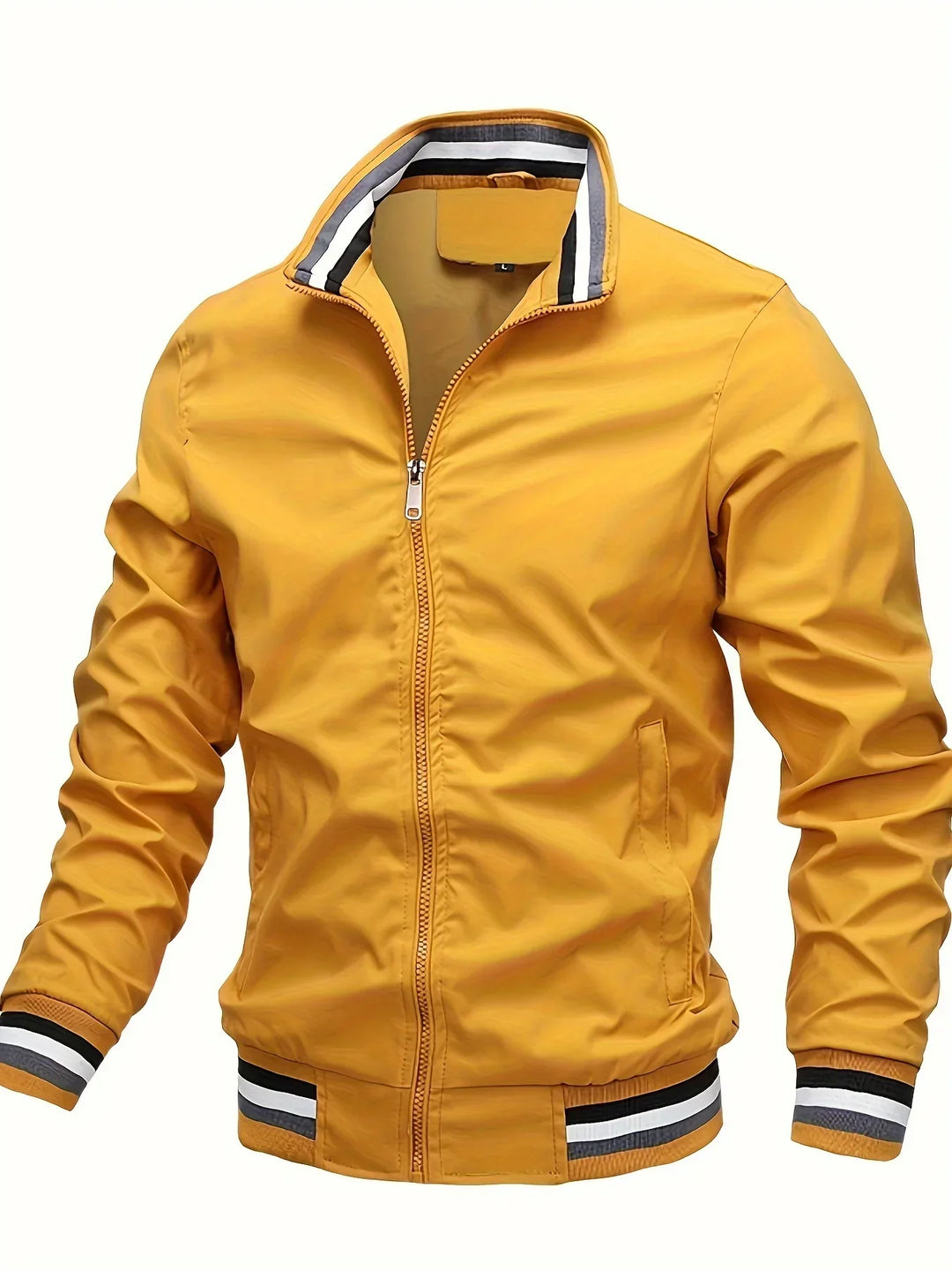 Herren Bomberjacke mit Reißverschluss und Rippenkragen