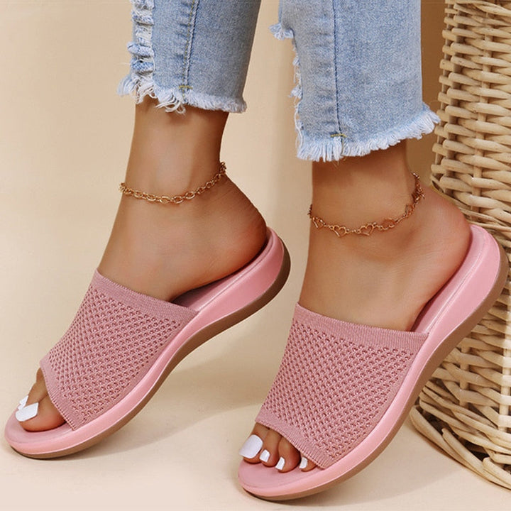 Damen Sandalen mit offenen Zehen und elastischem Slip-On