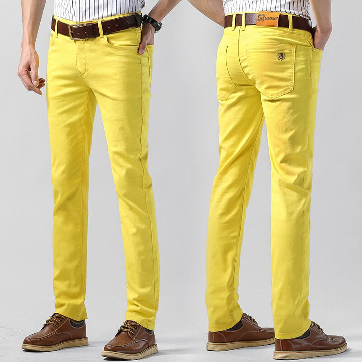 Herren Alle Jahreszeiten Farbhose mit Taschen