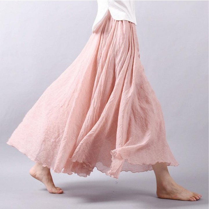 Damen Maxi-Rock mit plissiertem