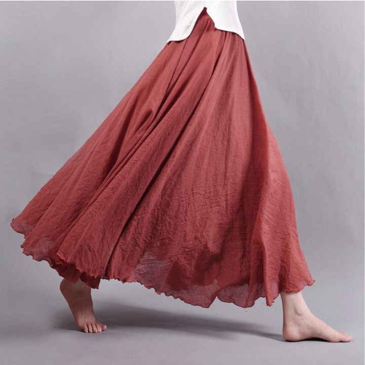 Damen Maxi-Rock mit plissiertem