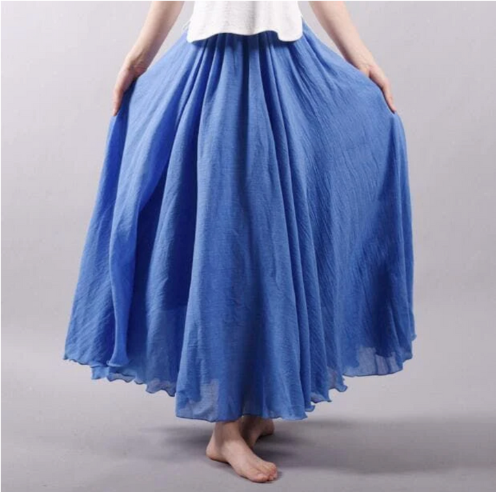 Damen Maxi-Rock mit plissiertem