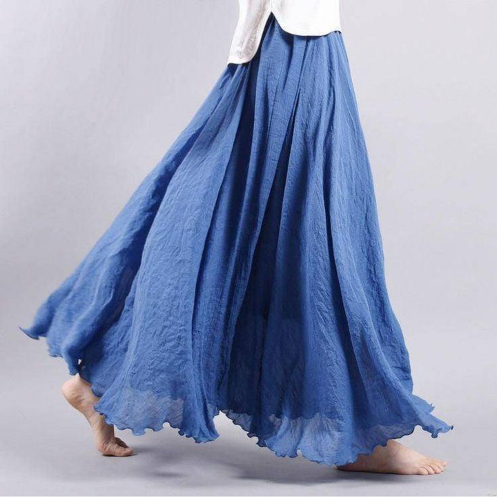 Damen Maxi-Rock mit plissiertem