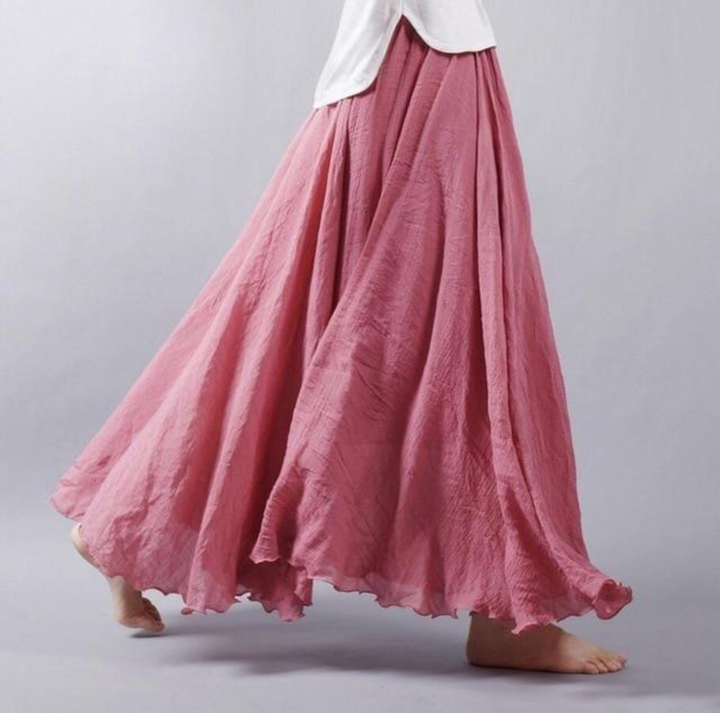 Damen Maxi-Rock mit plissiertem