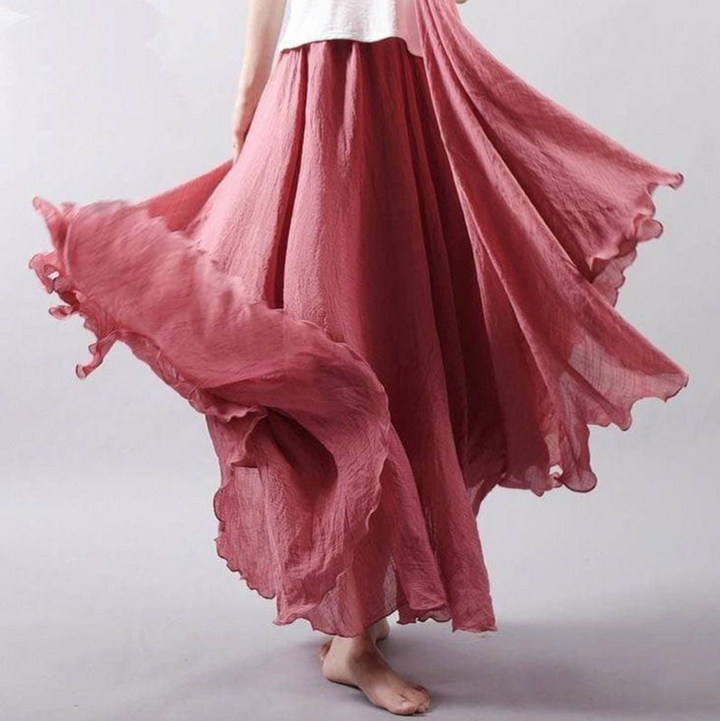 Damen Maxi-Rock mit plissiertem