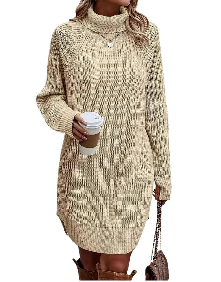 Gestricktes Kleid Für Damen | Lange Ärmel