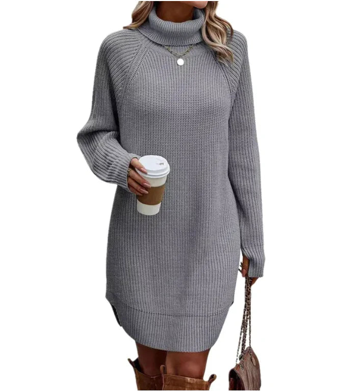Gestricktes Kleid Für Damen | Lange Ärmel