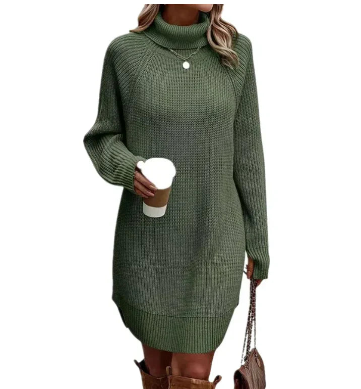 Gestricktes Kleid Für Damen | Lange Ärmel