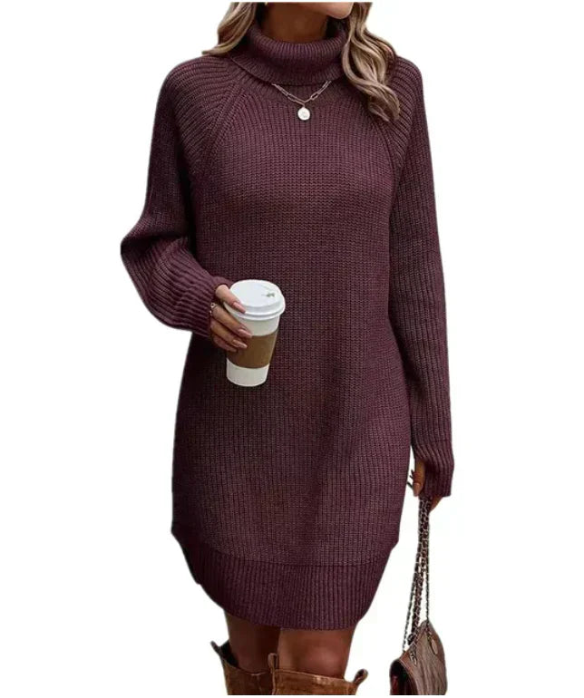 Gestricktes Kleid Für Damen | Lange Ärmel