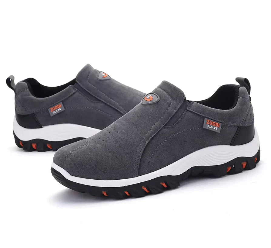 Herren Slip-On Schuhe mit Wildleder-Obermaterial und Gummisohle