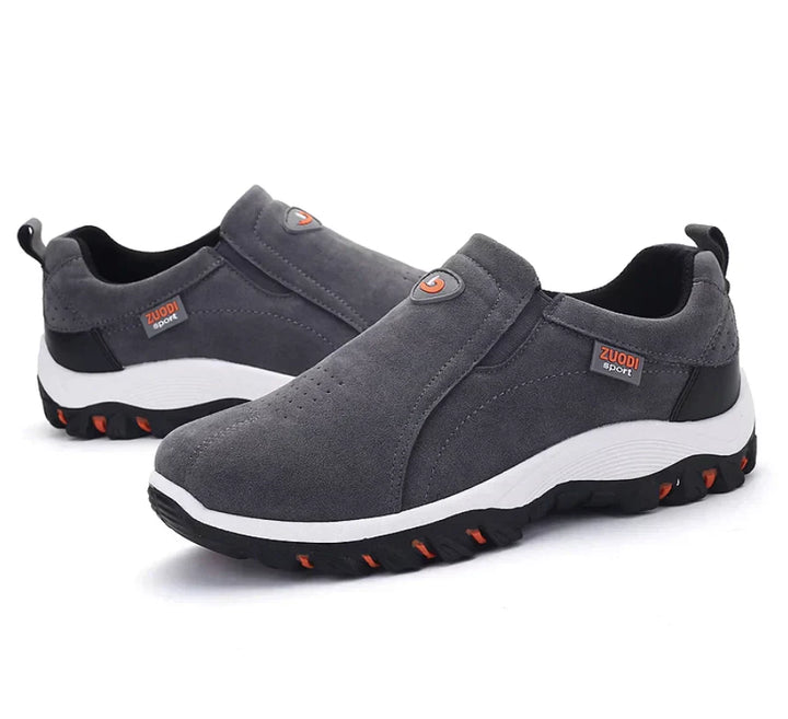 Herren Slip-On Schuhe mit Wildleder-Obermaterial und Gummisohle