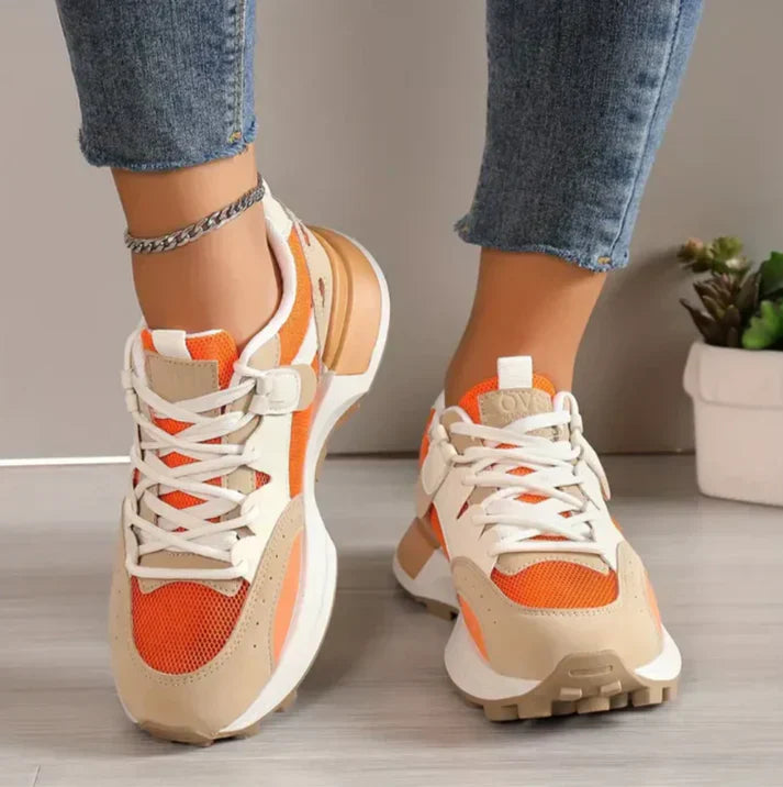 Damen Chunky Platform Sneakers mit Schnürung und Gummisohle