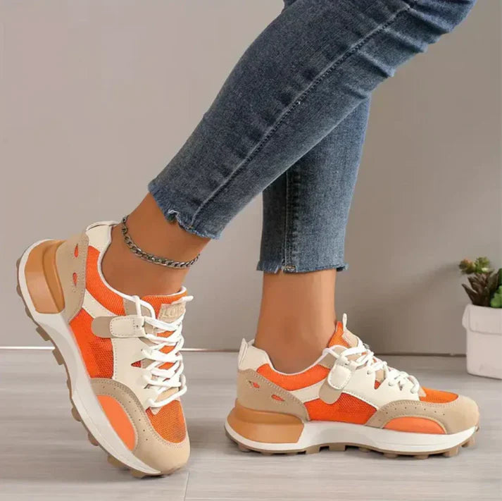 Damen Chunky Platform Sneakers mit Schnürung und Gummisohle