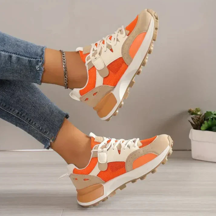Damen Chunky Platform Sneakers mit Schnürung und Gummisohle