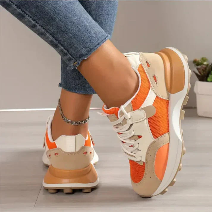 Damen Chunky Platform Sneakers mit Schnürung und Gummisohle