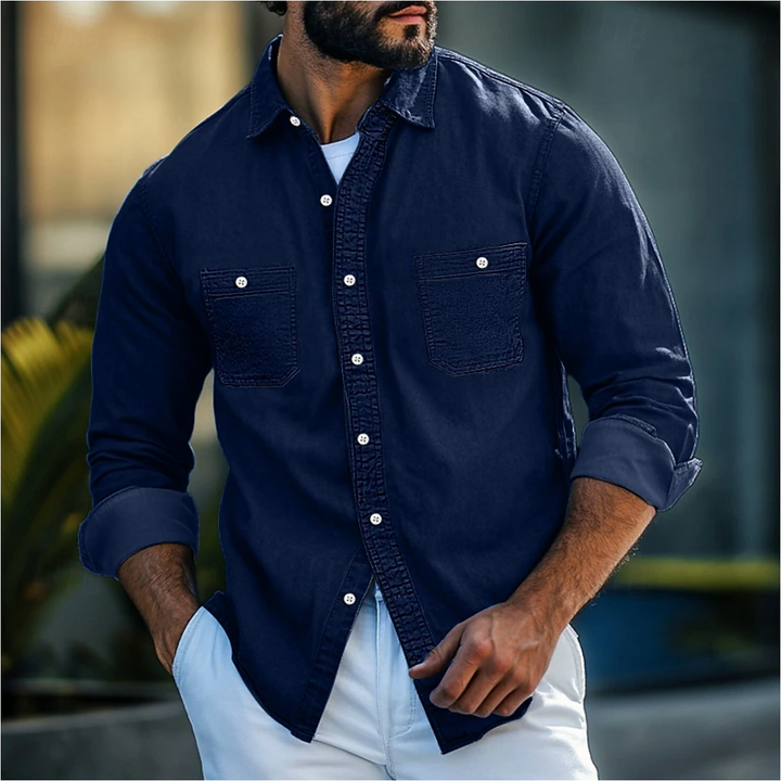 Denim-Hemd mit Knopfleiste für Herren
