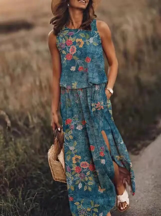 Damen-Maxi-Kleid mit Print
