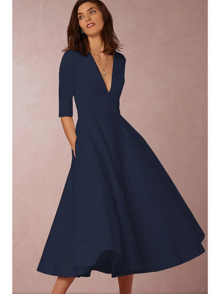 Damen-Midikleid mit A-Linienrock