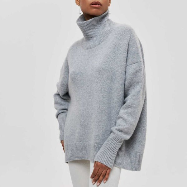 Damen Freizeit Langer Pullover | Rollkragen