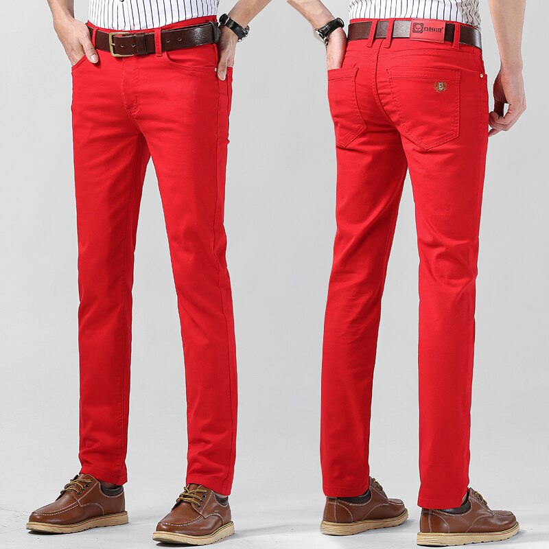 Herren Alle Jahreszeiten Farbhose mit Taschen