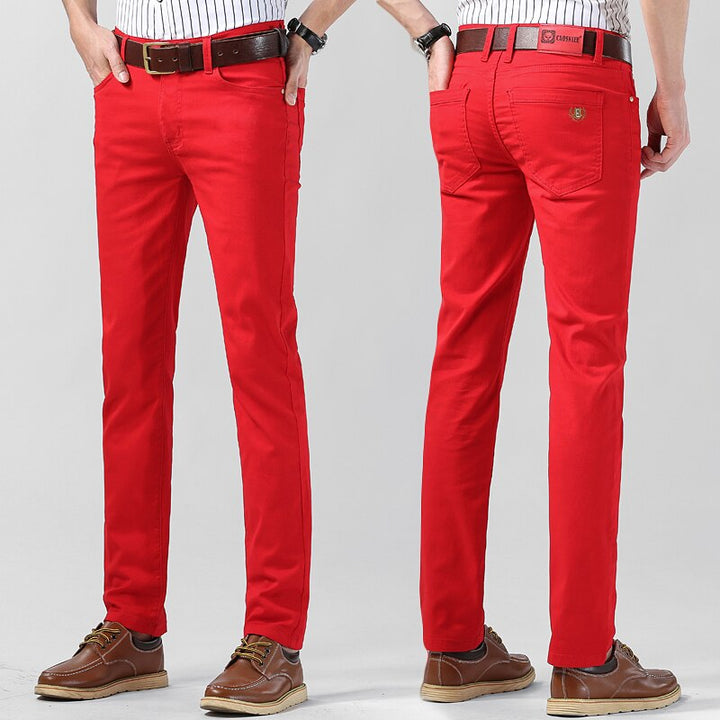 Herren Alle Jahreszeiten Farbhose mit Taschen