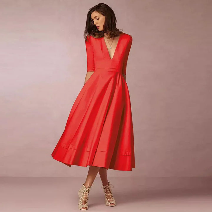 Damen-Midikleid mit A-Linienrock
