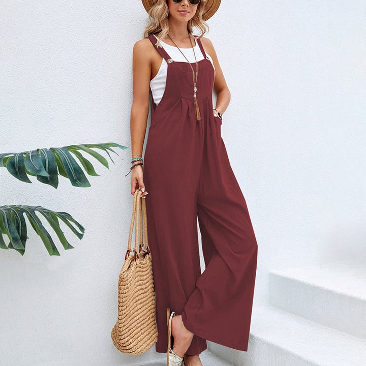 Damen-Jumpsuit mit weitem Schnitt und verstellbaren Trägern