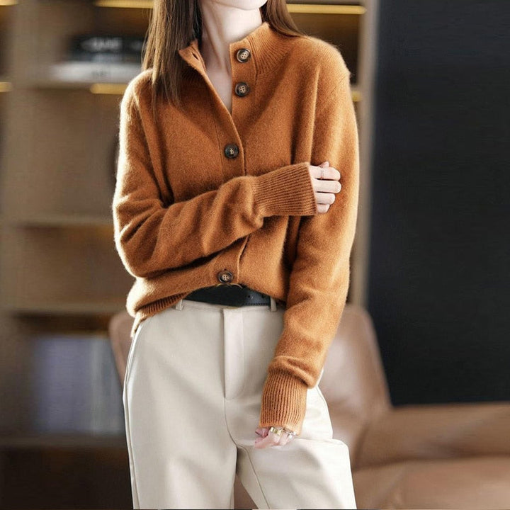 Damen Freizeit-Strickjacke Mit Knopfleiste | Gestrickt