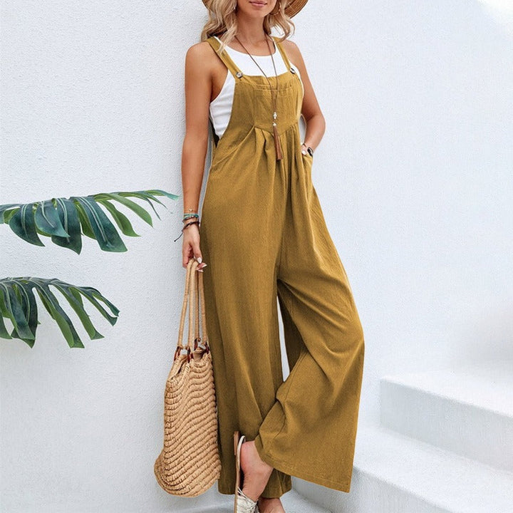 Damen-Jumpsuit mit weitem Schnitt und verstellbaren Trägern