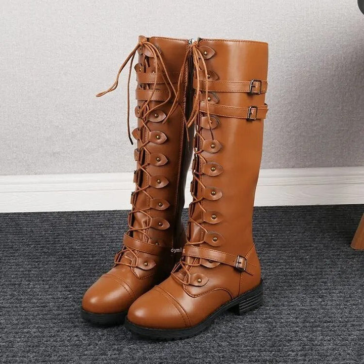 Damen Kniehohe Vegan-Leder-Stiefel für multiple Jahreszeiten