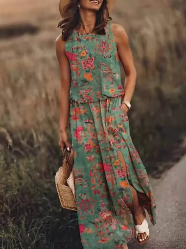 Damen-Maxi-Kleid mit Print