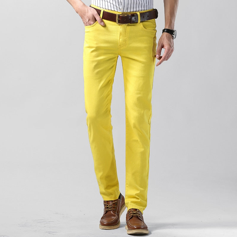 Herren Alle Jahreszeiten Farbhose mit Taschen