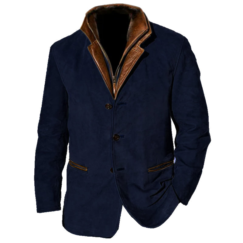 Herren Jacke Mit Lederbesatz | Langarm