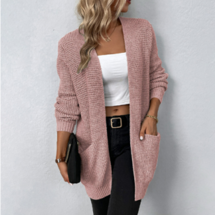 Damen Strickjacke Mit Langem Ärmel | Mit Tasche