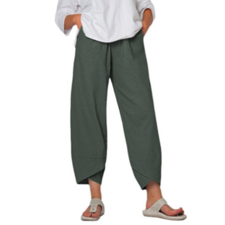 Damen Leinenhose mit verkürztem Saum