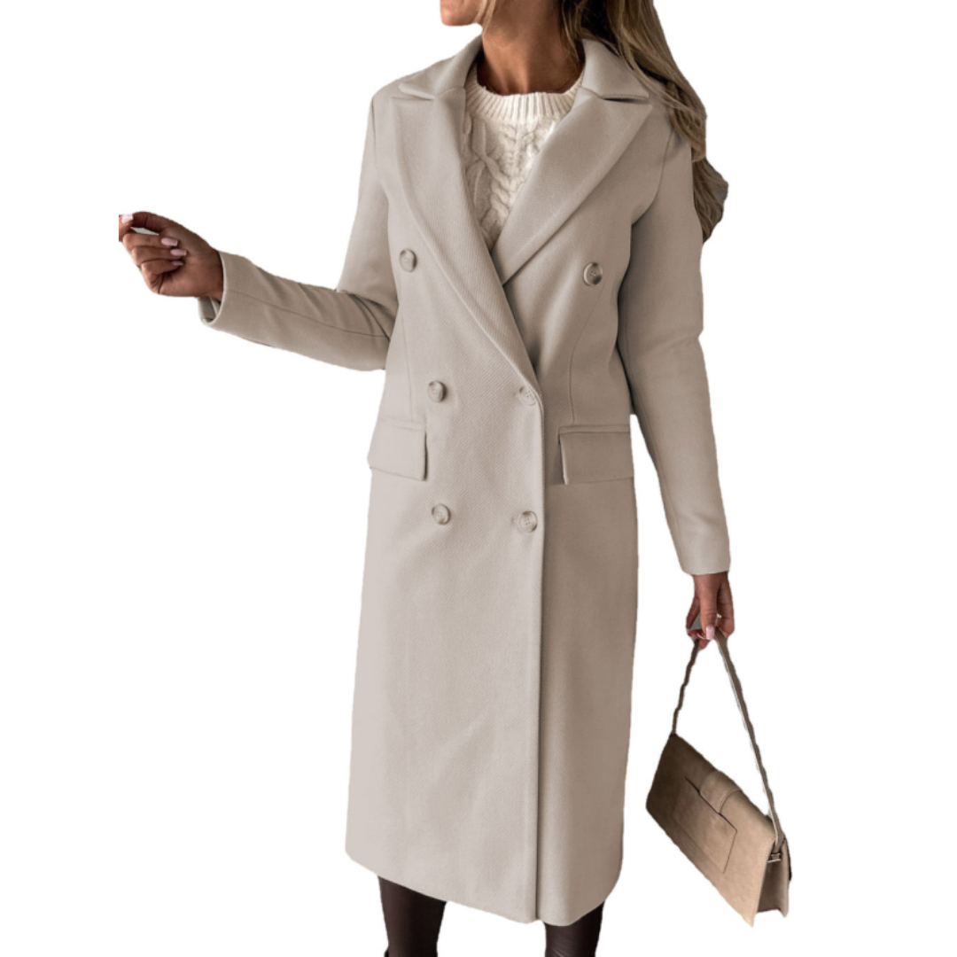 Damen Winter Langer Trenchcoat | Langarm