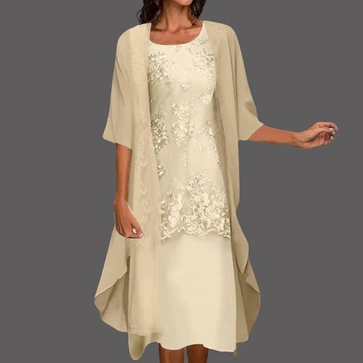 Damen Zweiteiliges Abendkleid Mit Blumenmuster | Mini