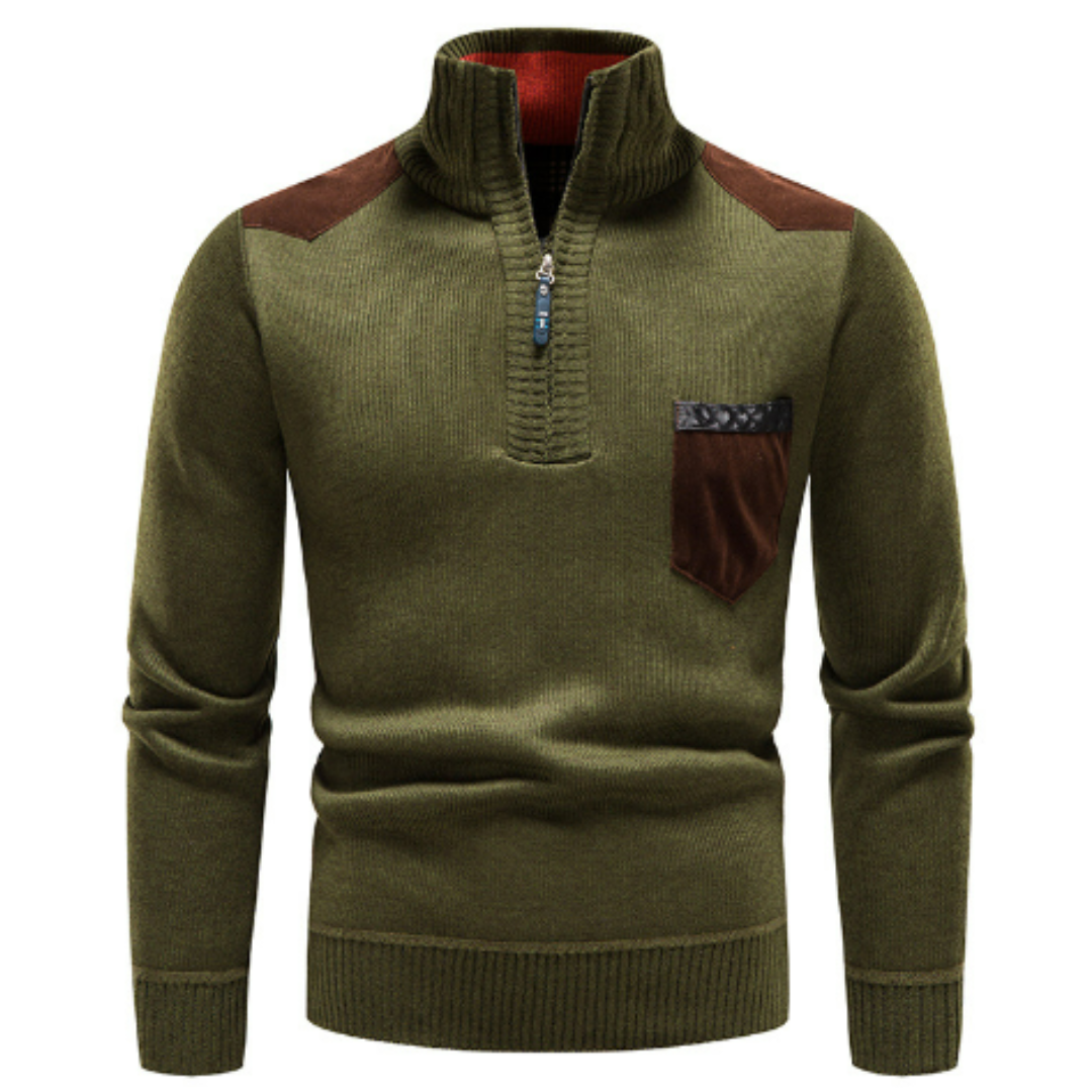 Lässiger Langarmpullover Mit Halbem Reißverschluss Für Herren | Winter