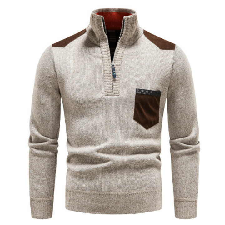 Lässiger Langarmpullover Mit Halbem Reißverschluss Für Herren | Winter