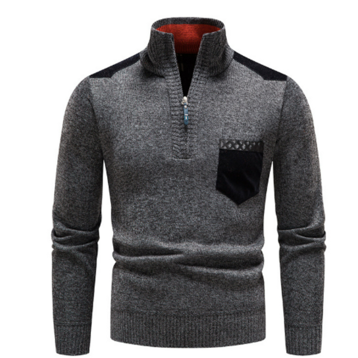 Lässiger Langarmpullover Mit Halbem Reißverschluss Für Herren | Winter
