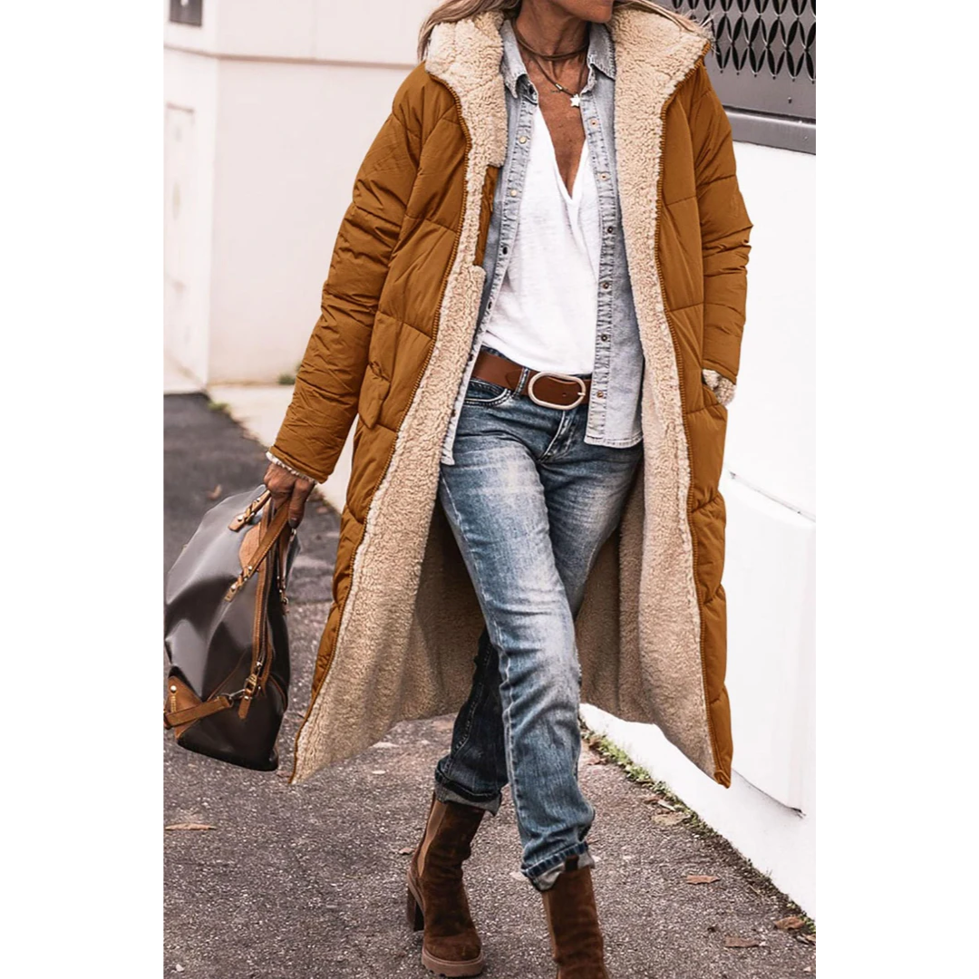 Damen Langer Daunen Trenchcoat | Winter
