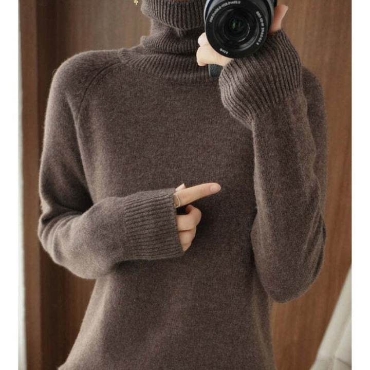 Damen Langärmliger Pullover | Rollkragen