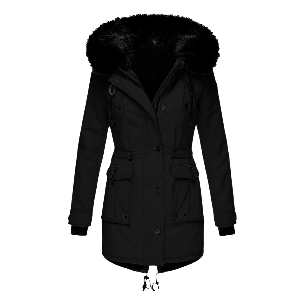 Langärmeliger Wintermantel Für Damen | Mit Kapuze