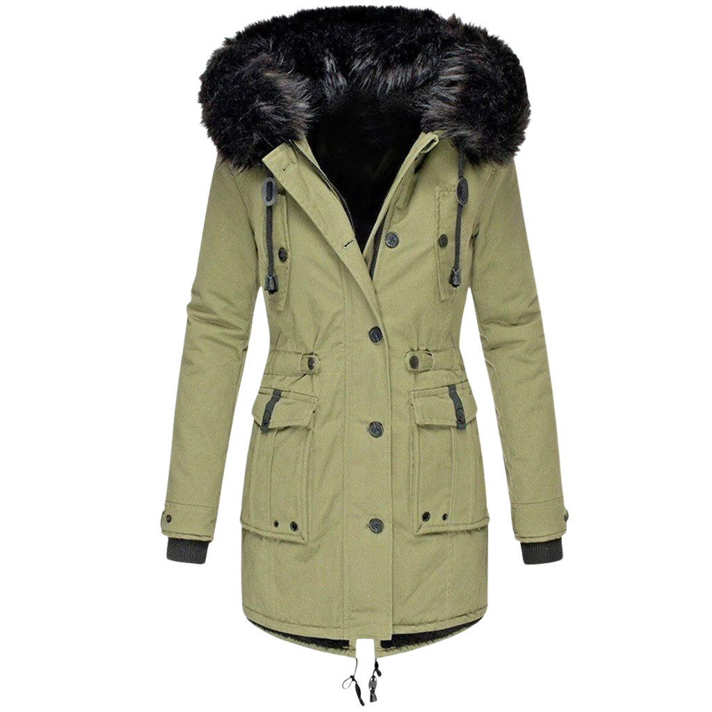Langärmeliger Wintermantel Für Damen | Mit Kapuze