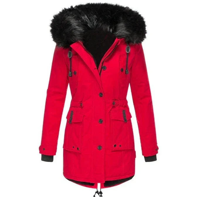 Langärmeliger Wintermantel Für Damen | Mit Kapuze