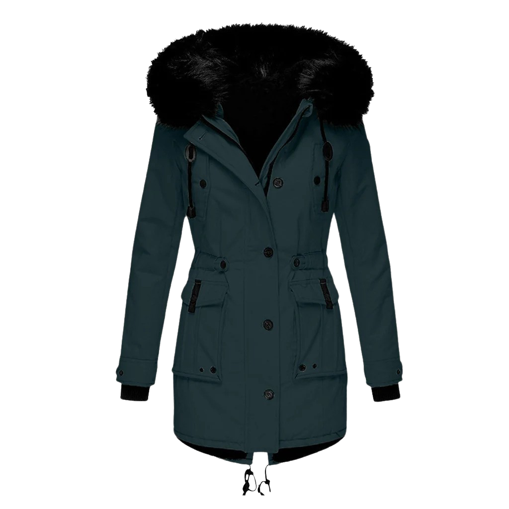 Langärmeliger Wintermantel Für Damen | Mit Kapuze