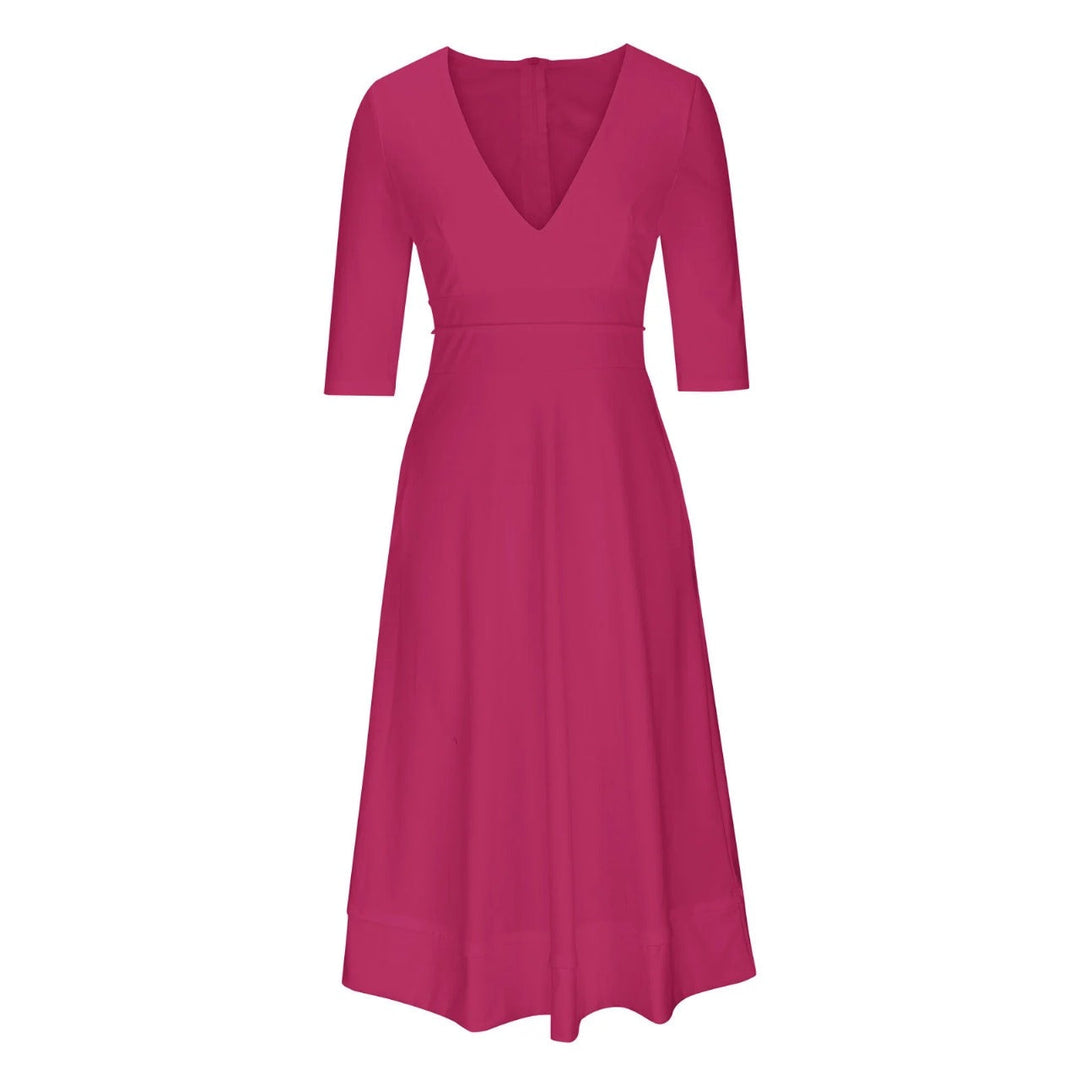 Damen Cocktailkleid Mit V-Ausschnitt | Midi