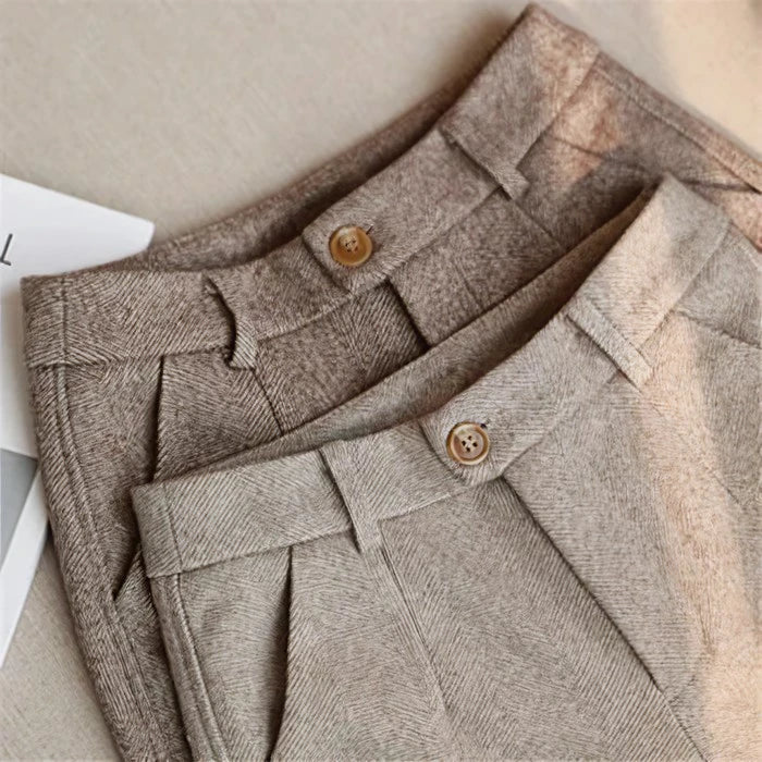 Herren Fischgrät Strukturierte Hose